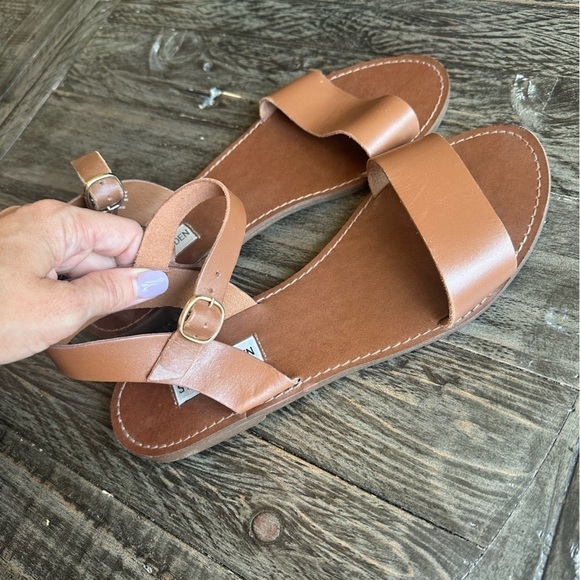 Steve Madden DONDDI Sandals size 10 tan leather brown - Picture 1 of 7